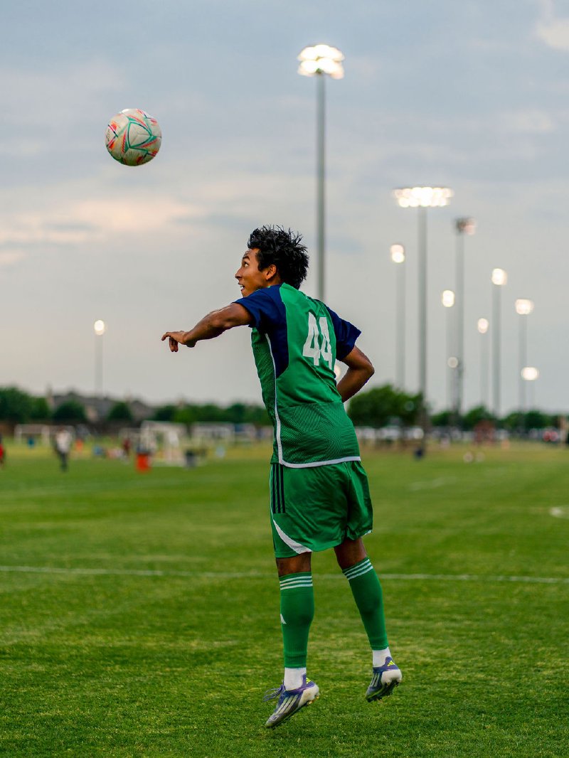 Brandon senior portrait, Prosper, on the soccer fields