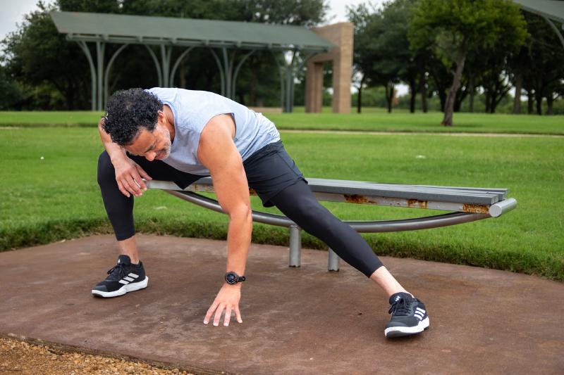 Athlete portrait at an outdoor fitness location